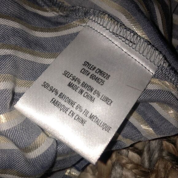 Eva Franco Marin Short Sleeve Striped Blouse - Sz 0 - Picture 14 of 15